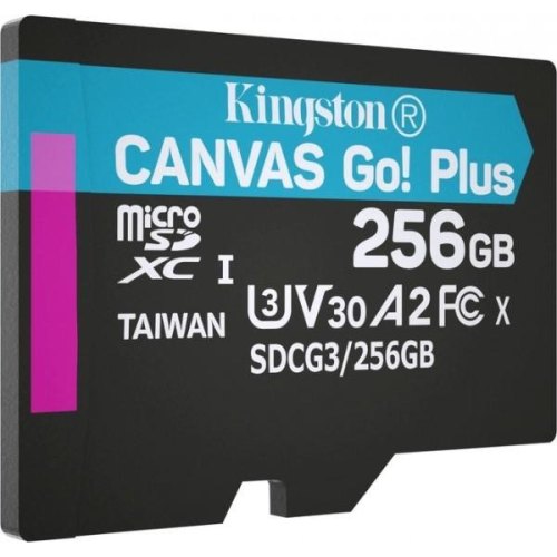 microSDXC карта 256Gb Kingston class10 з SD адаптером UHS-I U3 A2 R170/W90MB/s (SDCG3/256GB)
