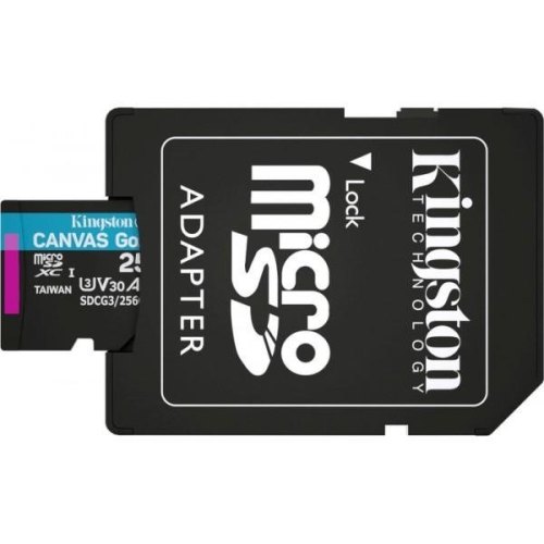 microSDXC карта 256Gb Kingston class10 з SD адаптером UHS-I U3 A2 R170/W90MB/s (SDCG3/256GB)