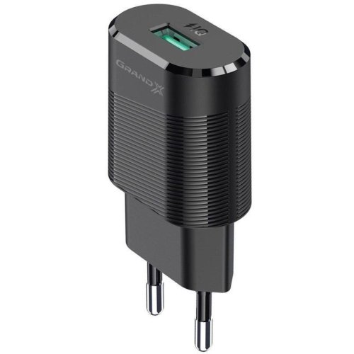 МЗП Grand-X CH-17 (USB 5V, 2.1A + кабель Type-C), color Black (CH-17T)