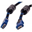 Кабель HDMI - HDMI, 1500см, PowerPlant (KD00AS1206), v1.4, позолочені коннектори, Нейлон, з 2-ма феритами, 15м