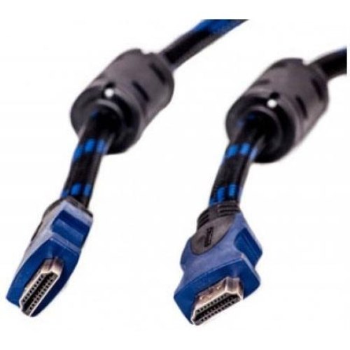 Кабель HDMI - HDMI, 1500см, PowerPlant (KD00AS1206), v1.4, позолочені коннектори, Нейлон, з 2-ма феритами, 15м