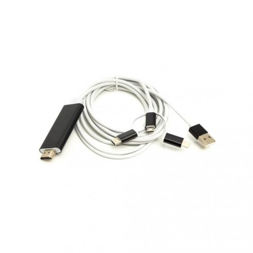 Кабель PowerPlant HDMI (M) - Lightning, Type-C, mirco USB, 1 м (CA911912)