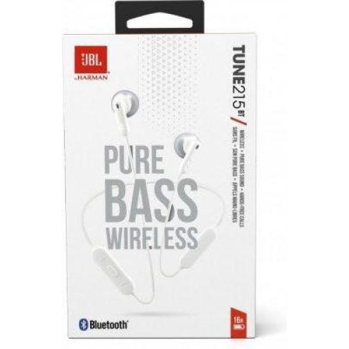 Навушники bluetooth JBL T215BT, White (JBLT215BTWHT)