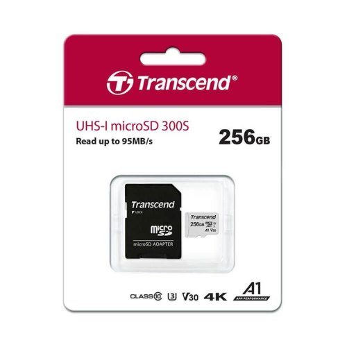 Карта пам'яті Transcend microSD 256GB C10 UHS-I R100/W40MB/s + SD
