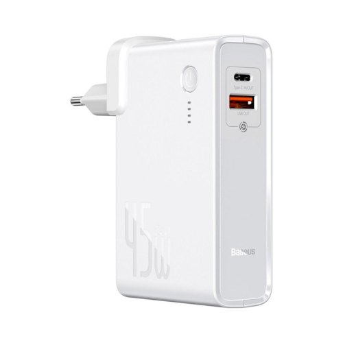 Зарядний пристрій Baseus Power Station（GaN）2 in1 Q.C. Power bank & Charger C+U 10000mAh 45W White