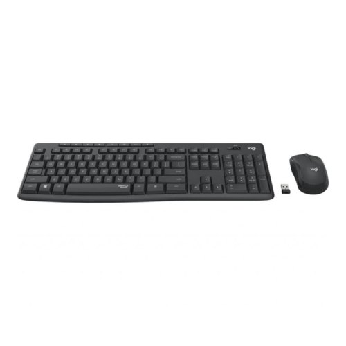 Комплект бездротовий (клавіатура+мишка), Logitech MK295 (920-009807), USB-нано, Black