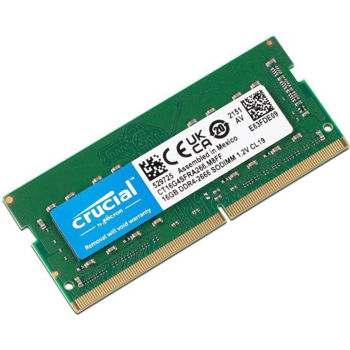 Модуль пам'яті SODIMM DDR4, 16GB, 2666MHz, Crucial (CT16G4SFRA266)