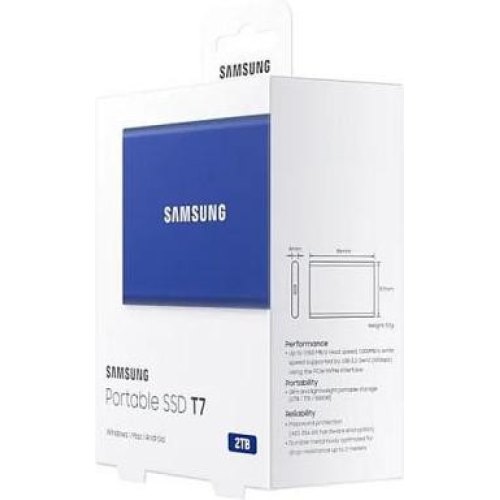 Зовнішній SSD накопичувач Samsung T7 2 TB Indigo Blue (MU-PC2T0H/WW)