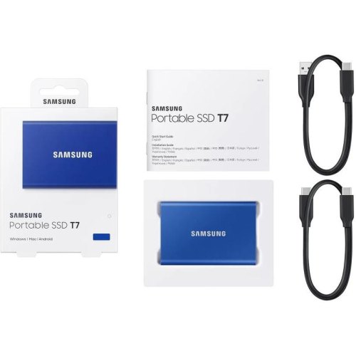 Зовнішній SSD накопичувач Samsung T7 2 TB Indigo Blue (MU-PC2T0H/WW)
