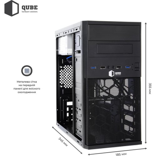 Корпус QUBE QB07M 400W (QB07M_MN4U3) 400Вт, Mini-ITX, MicroATX