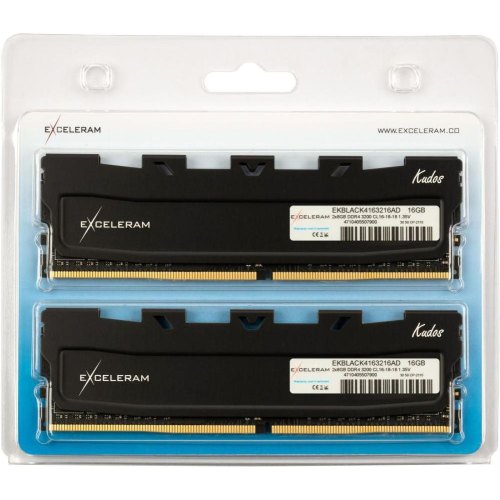 Модуль пам'яті DDR4 16GB (2x 8GB) 3200MHz eXceleram Kudos (EKBLACK4163216AD)