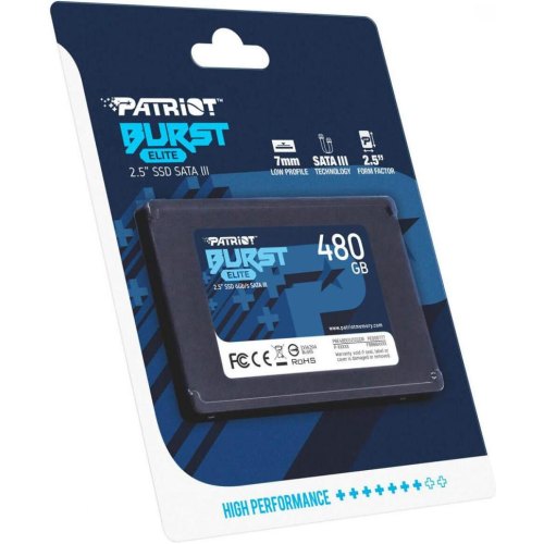Накопичувач SSD 2.5 Patriot Burst Elite 480GB SATAIII TLC (PBE480GS25SSDR)