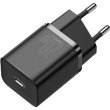 МЗП Baseus Super Si Quick Charger 1C for APPLE 20W (+ Simple Wisdom Data Cable Type-C to Lightning 1m), Black