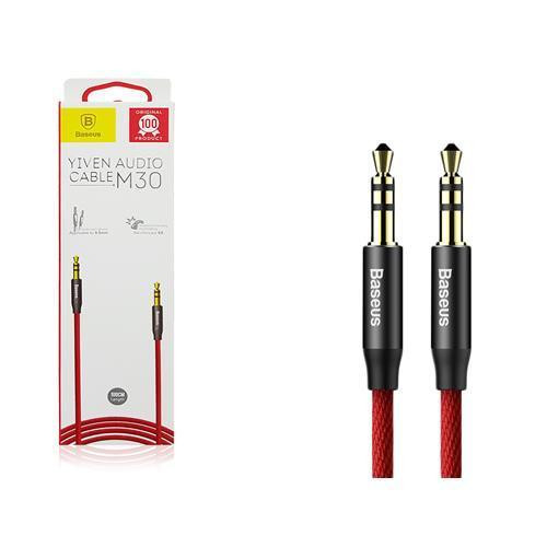 Аудiо-кабель AUX Baseus Yiven Audio Cable M30 1M Red/Black