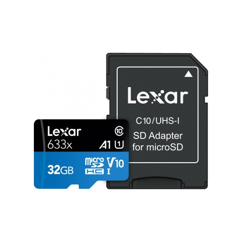 microSDHC карта 32GB Lexar High-Performance 633x class10 UHS-1 з SD адаптером (LSDMI32GBB633A)