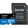 microSDHC карта 32GB Lexar High-Performance 633x class10 UHS-1 з SD адаптером (LSDMI32GBB633A)