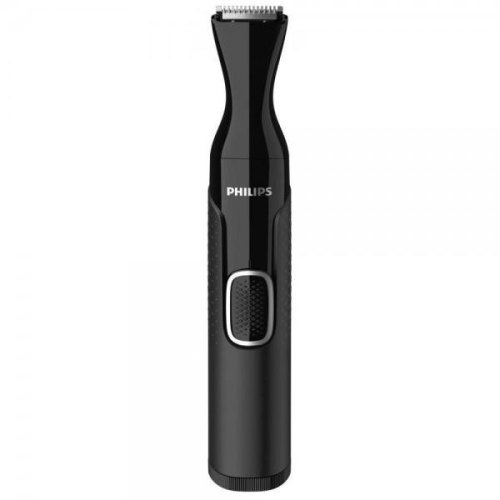 Тример Philips Series 5000, для бороди, вусів, окантовки, брови, носа та вух, 1хАА, насадок-4, чохол, сталь, чорний