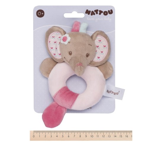 Nattou Брязкальце-кільце слоник Розі