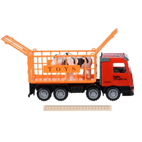 Same Toy Машинка інерційна Super Combination Вантажівка (червона) для перевезення тварин