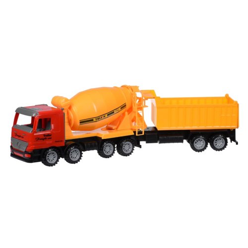 Same Toy Машинка інерційна Super Combination Бетонозмішувач (червона) із причепом