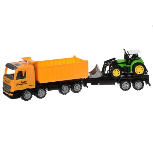 Same Toy Машинка інерційна Super Combination Самоскид (жовтий) із бульдозером