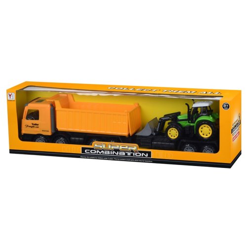 Same Toy Машинка інерційна Super Combination Самоскид (жовтий) із бульдозером