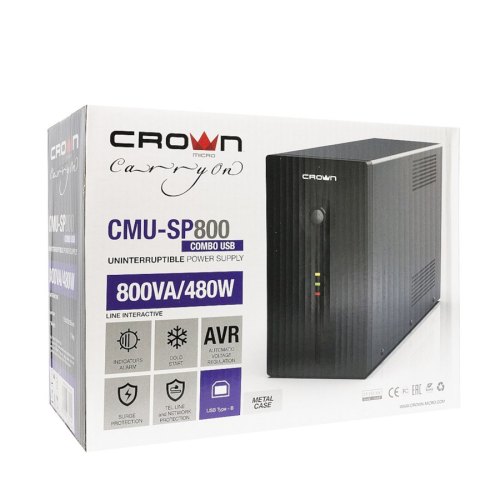 Пристрій безперебійного живлення, Crown CMU-SP800 Combo USB