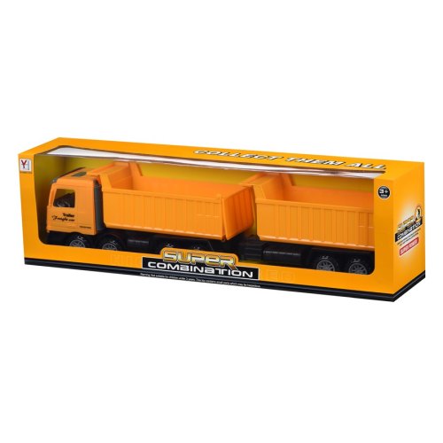 Same Toy Машинка інерційна Super Combination Самоскид (жовтий) з причепом