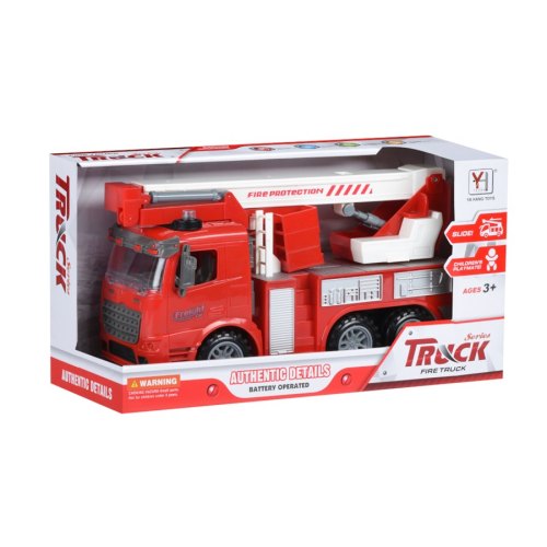Same Toy Машинка інерційна Truck Пожежна машина з підйомним краном із світлом і звуком