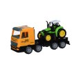 Same Toy Машинка інерційна Super Combination Тягач жовтий із трактором