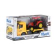 Same Toy Машинка інерційна Truck Тягач (жовтий) із трактором