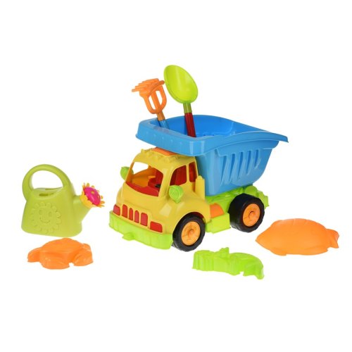 Same Toy Набір для гри з піском Вантажівка жовта кабіна/синій кузов (7 од.)
