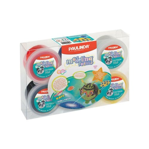 PAULINDA Маса для ліплення Modeling foam набір із 6 кольорів  6*75мл
