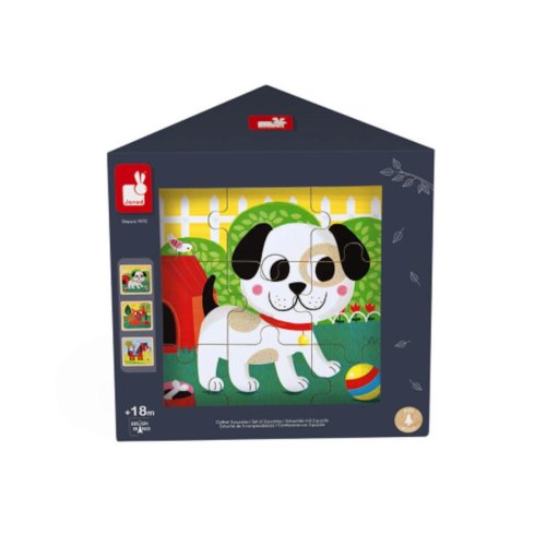 Janod Набор из 3 пазлов Животные