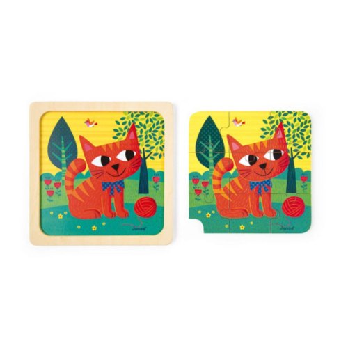 Janod Набор из 3 пазлов Животные