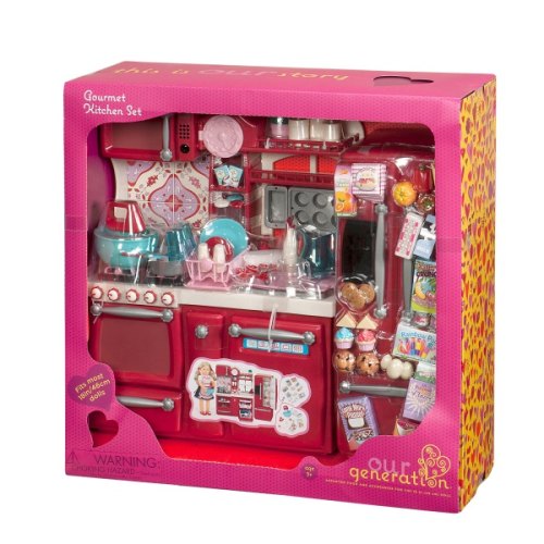 Our Generation Набір меблів - Кухня для гурманів, 94 аксесуара червона