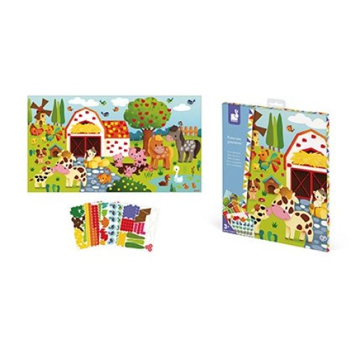 Janod Набір для творчості - Постер з наклейками Ферма