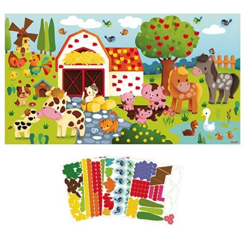 Janod Набір для творчості - Постер з наклейками Ферма