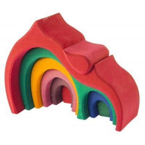 nic Конструктор дерев'яний - Будинок Габлі великий (червоний)