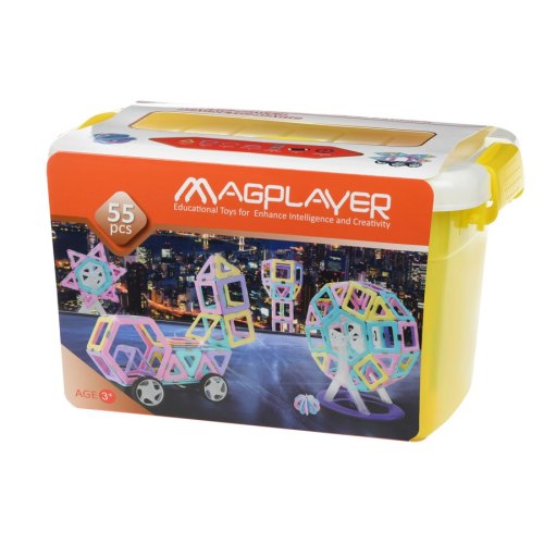 MagPlayer Конструктор магнітний набір бокс 55 ел. (MPT2-55)