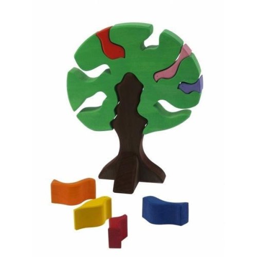 nic Конструктор дерев'яний - Дерево з птахами (темне)