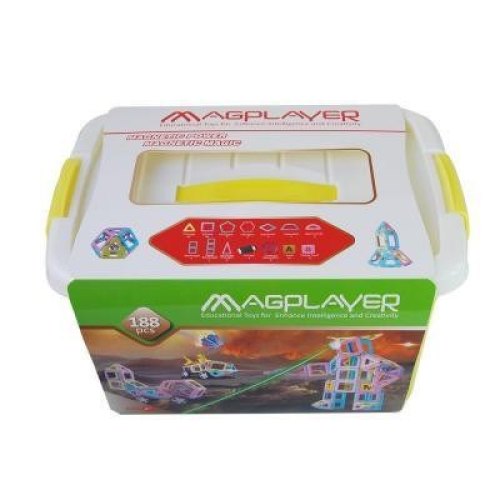 MagPlayer Конструктор магнітний набір бокс 188 ел. (MPT2-188)