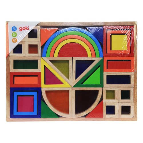 goki Конструктор дерев'яний Райдужні будівельні блоки з вікнами