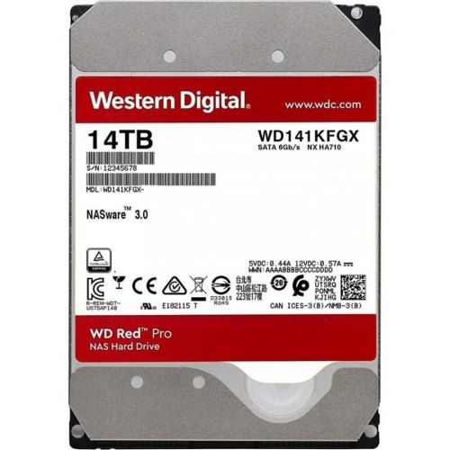 Жорсткий диск 3.5 WD Red Pro 14TB/7200/512/S3.0 (WD141KFGX)