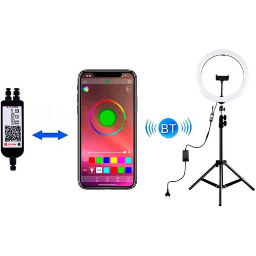 Кільцева LED-лампа Puluz PKT3050EU 12 + штатив 1.1 м