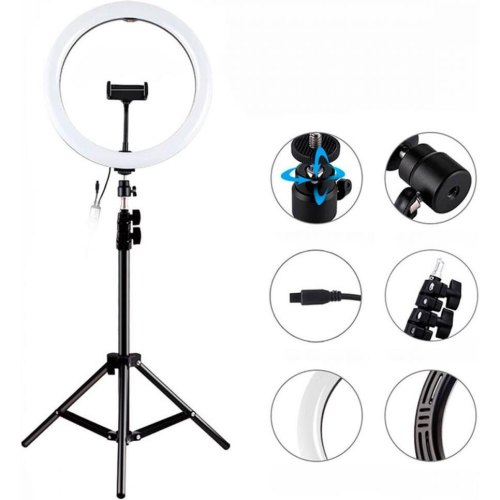 Кільцева LED-лампа Puluz PKT3050EU 12 + штатив 1.1 м
