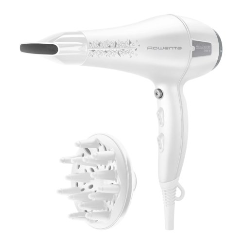 Фен Rowenta CV7825F0, 2100 Вт, с АС мотором,2 скорости, диффузор, белый