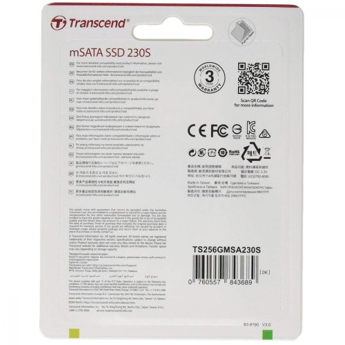 Накопичувач SSD mSATA Transcend 230S 256GB SATAIII 3D TLC (TS256GMSA230S)