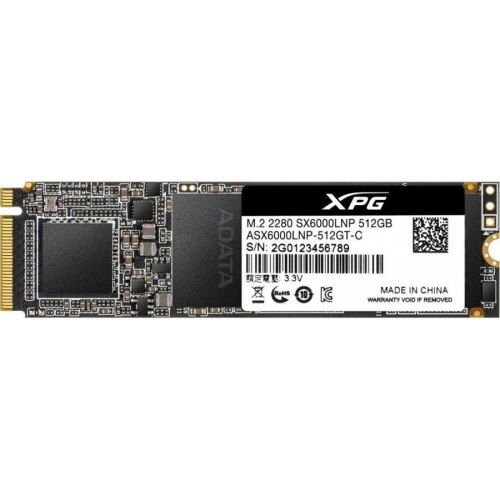 Накопичувач SSD NVMe M.2 2280 ADATA XPG SX6000 Lite 512GB PCIe 3.0 3D NAND (ASX6000LNP-512GT-C)