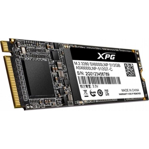 Накопичувач SSD NVMe M.2 2280 ADATA XPG SX6000 Lite 512GB PCIe 3.0 3D NAND (ASX6000LNP-512GT-C)